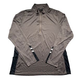 Kerrits 1/4 Zip Long Sleeve Taupe Black Lightweight XL